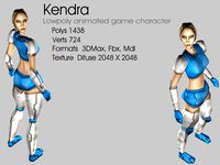 Kendra Animated LowPoly game character