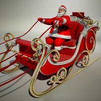 Santa Claus Sleigh 3D Model