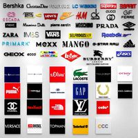 58 Fashion Brands 3D Logos