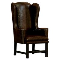 Restoration Hardware Belfort Wingback Leather Armchair