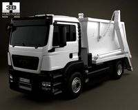 MAN TGS Skip Loader Truck 2012 3D Model