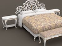 Baroque Bedroom set A 3D Model