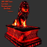 Lava Lion Statue