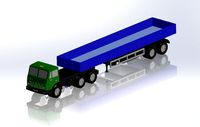 KamAZ and 2-axis flatbed semitrailer | 3D