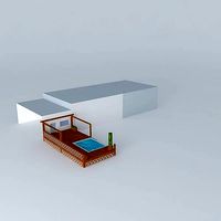 Deck with Hot Tub Pergola, and Seat Bench