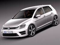 Volkswagen Golf VII R 5door 2015 3D Model