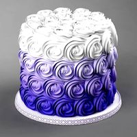 Cake 28 with waves flowers