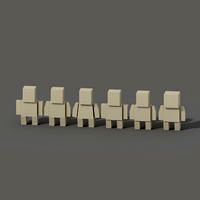 Low poly cubic characters