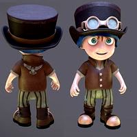 Character, little steampunk kid