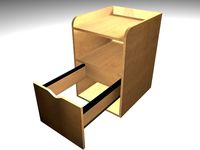 Wood Filing Cabinet 3D Model