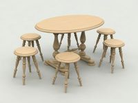 Table stool 3D Model