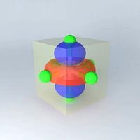 d z2 orbital superimposed on an octahedral model