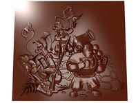 Characters from cartoon Cossacks bas relief | 3D