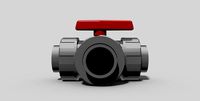 63mm - PVC 3-Way ball valve SC sockets NO - Autodesk Inventor