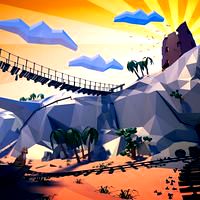 Low poly desert canyon