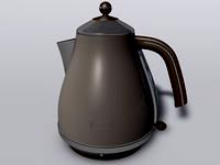 Designer Kettle Cream and wood trim3d model