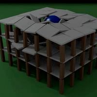Simulation of the destruction of a building
