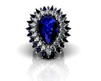 Natural Blue Sapphire And Diamond Rings | 3D