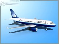 Falcon3D A319 United Airlines 2 3D Model