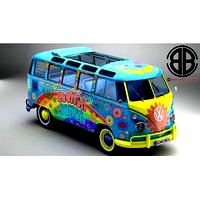 Volkswagen Type 2 Samba 1963 HIPPIE - 3D Car Model