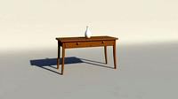 Table with vase3d model