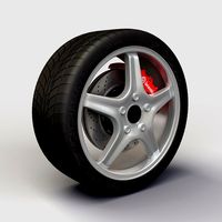 Wheel Detroit Cobra R rims and tire 3D Model