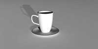 Ceramic coffee cup plate 3D Model