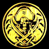 SKULL PIRATE COIN 3D RELIEF