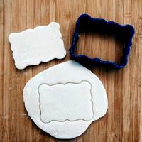 Plaque cookie cutter - cookie cutter or fondant plate - vintage retro