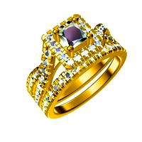 3D CAD File For Jewelry Bridal Ring Set