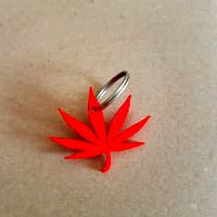 Cannabis leaf key holder