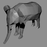 Elephant low poly