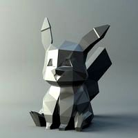 Pikatchu cute low-poly Pokemon