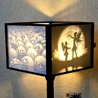 Square lithophane lampshade