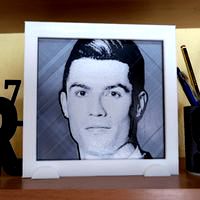 3D drawing Cristiano Ronaldo cr7 with frame