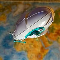 Battle zeppelin lamp