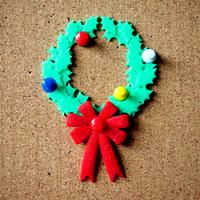 wreath &amp; ribbon - push pin