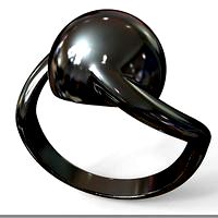 Twisted spherical titanium signet ring