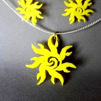 Sun earring and pendant