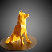 Dog Husky low poly