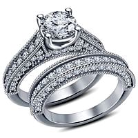 Fashion Jewelry 3D CAD Model Bridal Ring Set
