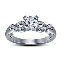Jewelry 3D CAD Model Womens Engagement Ring