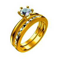 3D CAD File For Jewelry Bridal Ring Set