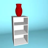 Bookcase with vase