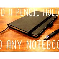 Pen holding tab for any pen/pencil and any notebook/notepad