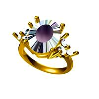 Jewelry 3D CAD Model Of Solitaire With Accents Ring