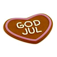Heart-shaped gingerbread cookie