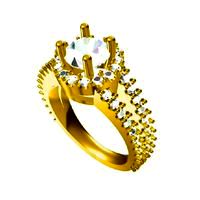 Jewelry 3D CAD Model Womens Engagement Ring