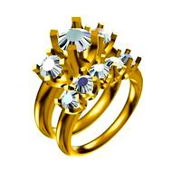 3D Jewelry CAD Model For Wedding Bridal Ring Set