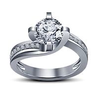 Jewelry 3D CAD Model Of Solitaire With Accents Ring